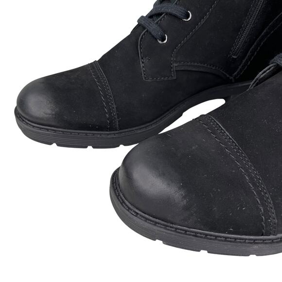 Clarks Hearth Maye Black Nubuck Lace Up Boot 11 New - Picture 12 of 16